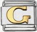 Gold soldered letter - G - 9mm Italian charm